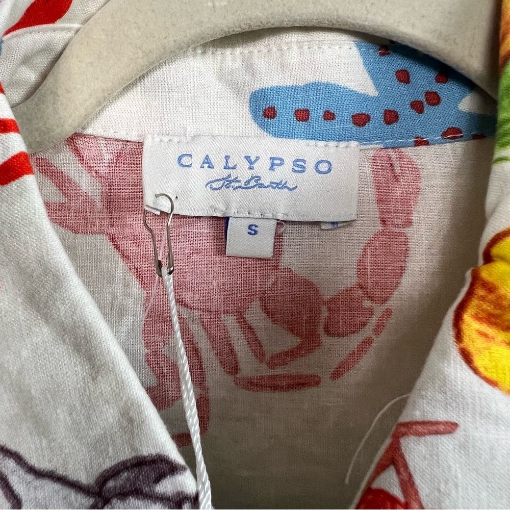 Calypso St. Barth Beach Floral Print short sleeve Shirt Size S NWT - Picture 6 of 6